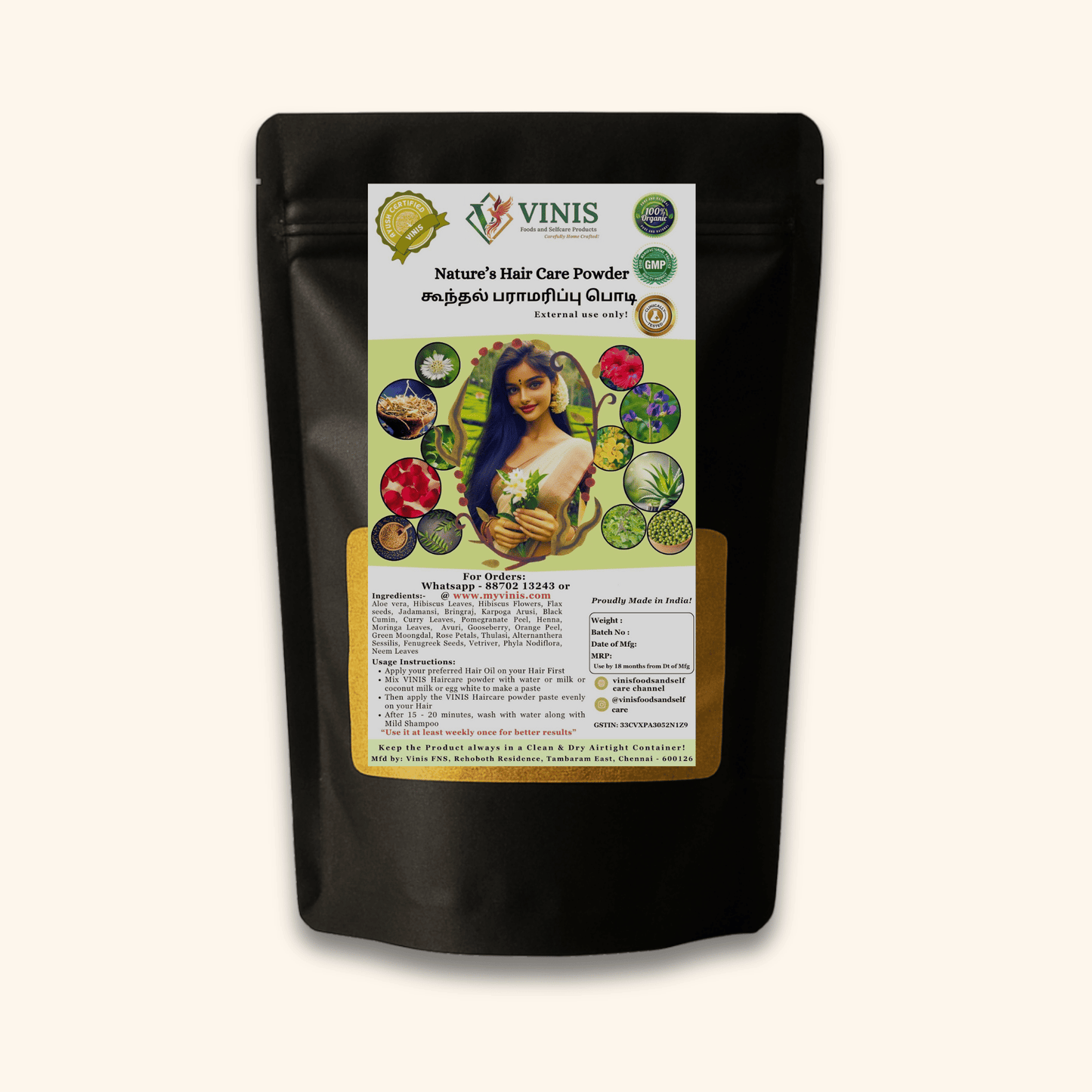 Vinis Nature's Hair Care Powder